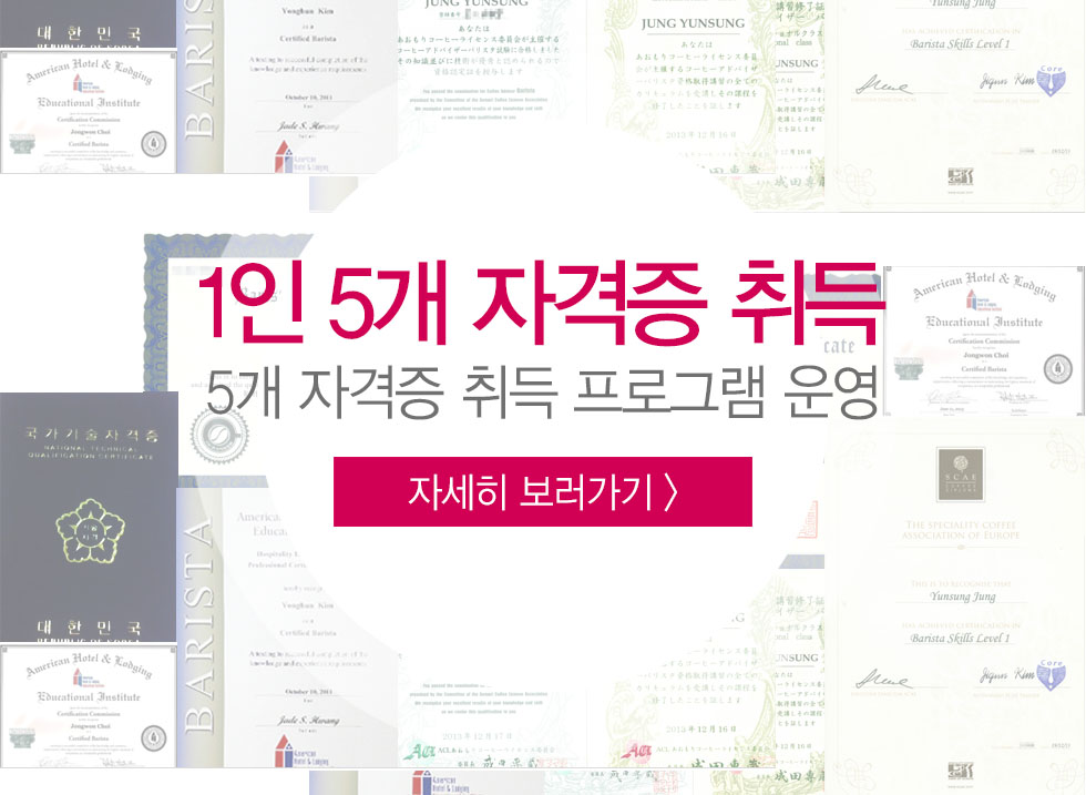 1인 5개 자격증 취득
